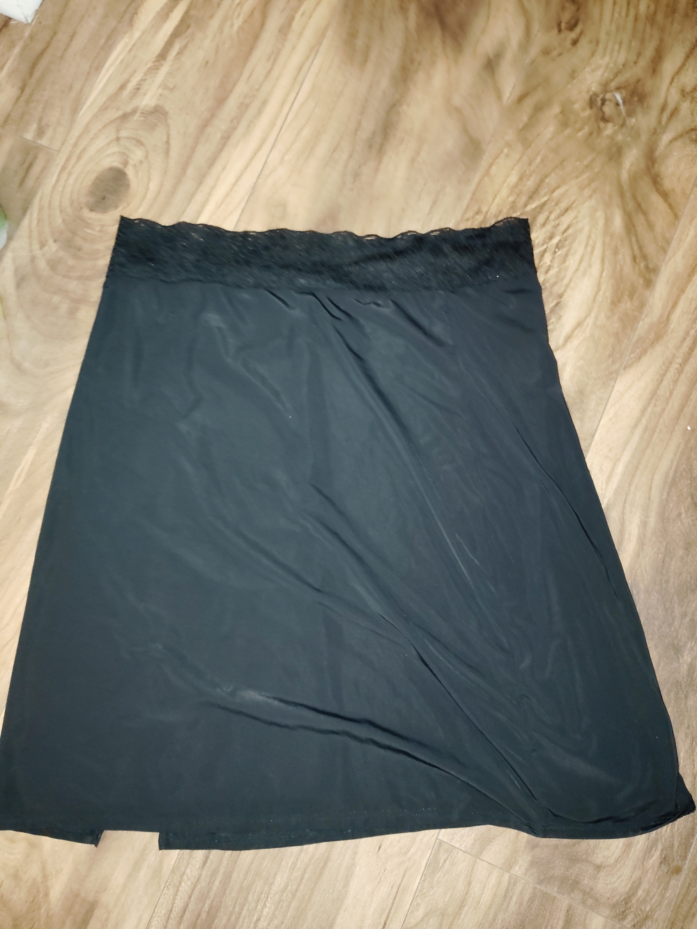 Black Half Slip with Lace Waistband